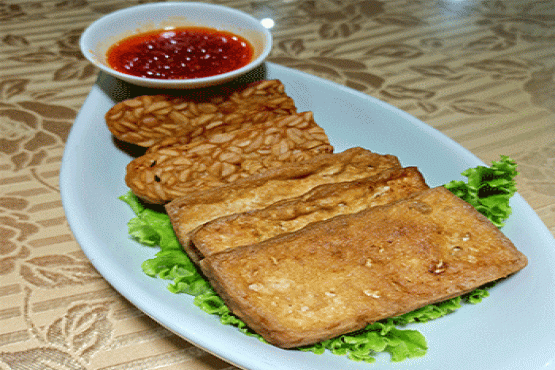 Tempe and Tofu with Sambal Terasi