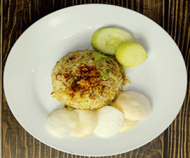 Special Fried Rice with Salted Fish and Prawn Crackers